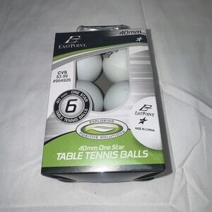 1 Box of 6 EastPoint 1-Star Recreational Table Tennis Balls 40mm White NEW